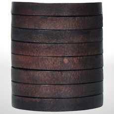 보석 제작 DIY 공예 프로젝트 벨트 열쇠고리용 플랫 정품 가죽 끈 풀 그레인 코드 레이스 소가죽 스트립(다크 브라운 디스트레스티드 3MM), Dark Brown Distressed, 3 MM, 1개