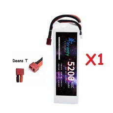 3S 리포 배터리 11.1V 5200mAh 60C RC 자동차 쿼드콥터 드론 비행기 헬리콥터용 딘스 T EC5, 01 1PCS Battery-T