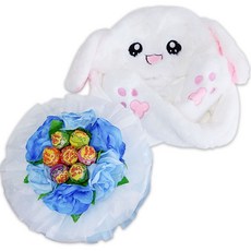 엘리츄파사탕부케+토끼모자세트, 블루엘리츄파+토끼모자