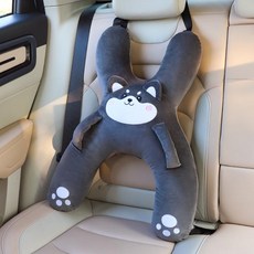 兒童汽車抱枕 車載睡枕, 哈士奇 - 後排睡覺抱枕*1個 可機洗 母嬰材質 無異味, 1個