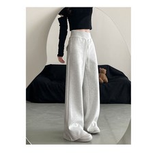 COSYEVNO 여성 봄 가을 하이웨스트 와이드 니트 팬츠 TZKxxk-5