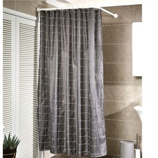 샤워실 욕실커텐 욕조 가림막 긴 샤워커튼 물때방지 샤워파티션 칸막이 물튐방지, 심플그리드