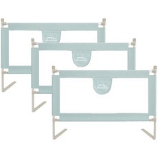 Mommywant 可愛卡通床護欄3片U型, 湖水綠3片U型