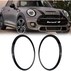 헤드라이트 트림 링 헤드램프 베젤 드라이버 조수석용 2014-2021 미니 쿠퍼 F55 F56 F57 호환 51137449209 51137449210 교체용 블랙 세트 USA, Black