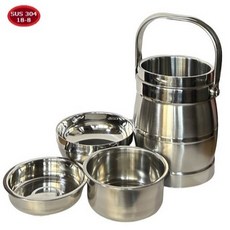 【304不鏽鋼】雙層隔熱保溫、溫奶器、大容量美食提鍋 88節優惠, 1個, 保溫提鍋, 1.7L