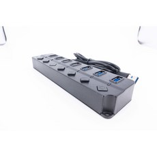 4孔/7孔 USB HUB集線器 USB3.0高速傳輸 獨立開關 隨插即用, 1個, 七孔