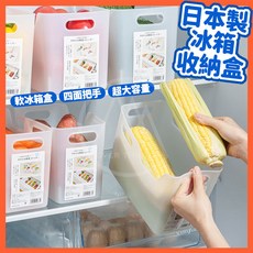 日本製冰箱提把收納盒，透明可視，帶提手設計，大容量冰箱收納整理盒, 小款, 1個