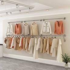 의류매장 벽행거 행거봉 선반 벽걸이 스테인레스 디스플레이, 2. 길이100cm폭10cm