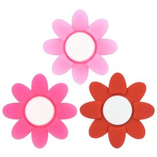 YELARXI 테니스 라켓 진동 댐프너 부드러운 실리콘 라켓 충격 흡수 장치 테니스 라켓 스트링에 적합 - 꽃 모양 (핑크 3피스), 라이트 핑크/핫핑크/레드