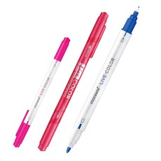 모나미 라이브칼라 1자루 낱개 1.2~0.4mm 둥근닙 트윈 타입 수성 마킹펜 마카, 민트 그린