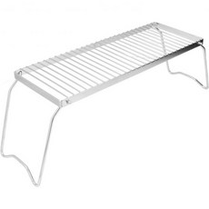 토피온드 폴딩 캠프파이어 그릴 스테인리스 스틸 격자 휴대용 캠핑 바비큐 스탠드 야외 요리용 40파운드 용량 하이킹 피크닉용 17.3 x 6.3인치, 토피온드 폴딩 캠프파이어 그릴 스테인리스 스틸 격자 휴