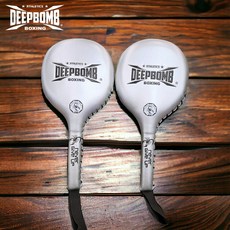 古川小夫DEEPBOMB拍靶，拳擊訓練護具，格鬥散打適用，輕量耐用，人體工學設計，透氣舒適, 1個, 銀色