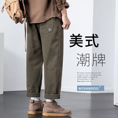 休閒寬鬆工裝長褲 美式直筒褲 – 2026新款男士潮牌