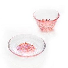 廣田硝子 春夏秋冬季之賞杯碟組 - 日本製玻璃杯盤組 清酒杯 小菜碟, 1個, 春