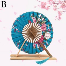 日式風車扇 禮品扇子 日本和風團扇 隨身折疊扇 女士摺扇, B