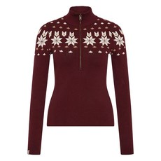 업사이드 하프 지퍼 스노우플레이크 모티프 스웨터