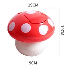 뚜껑이있는 귀여운 쓰레기통 분리형 쓰레기 수집 빨간색 버섯 테이블 책상 미니, 선택: 기본