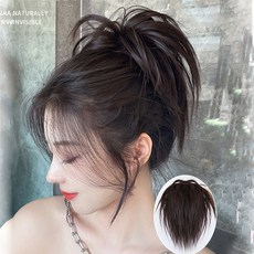 미즈코스 까치머리 가시번 집게 깃털 가발 집게핀 가시머리 슬릭번 포니테일, 집게핀-내추럴브라운, 1개