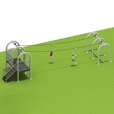 더블 짚라인 놀이기구 세트 액티비티 놀이터 어린이, 아미 그린 짚라인 003