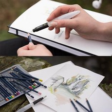 (快速出貨) 英國 Derwent德爾文Waterbrush色鉛筆塊狀水彩專用 自來水筆/擠水筆-3支入贈精美小禮歡迎詢, 1個