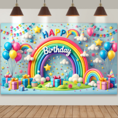 아라홍스 파티배너 생일축하 파티용품 생일가랜드 생일이벤트 졸업 환갑 새해 생일현수막, 10.레인보우 생일