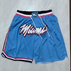 NBA 저스트 돈 히트 블루 지퍼 포켓 볼 팬츠 농구 반바지