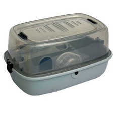 寵物來了 全景城堡倉鼠籠 壓克力飼養箱, 1個, 寵物來了 全景城堡倉鼠籠-灰