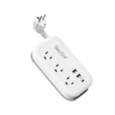 BeaSaf 旅行延長線 歐規插座 3插口 2USB 1Type-C, 1個, 白色【3插口+2USB+1Typec】, 白色, 1m