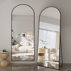 뷰티피크 아치형 전신거울 3in1 스탠드 벽걸이 거치형 강화안전유리, 블랙