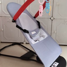 흔들의자 접이식 흔들침대 흔들요람 신생아흔들침대, 그레이 더블 메쉬+사계절 공용