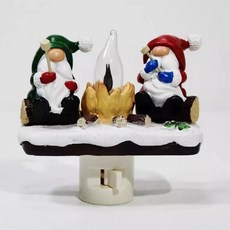 臺灣出貨 卡通聖誕老人氛圍燈創意聖誕樹樹脂小夜燈聖誕節派對室內裝飾掛燈 OX8F, 聖誕老人小夜燈, 1個