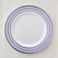 블루 사파이어 다회용 플라스틱 접시 23cm, 1개, 10개입