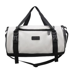 JA ACTIVE 乾濕分離運動健身包 短途手提圓筒旅行包 大容量行李袋 旅遊用品, 白色, 1個