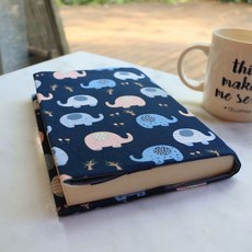 【大象-藍】可調式布書衣 媽媽手冊 寶寶手冊 A6 A5 B6 50K 25K 32K 20K 16K, 1個