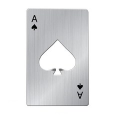撲克牌開瓶器 輕薄便攜 造型開瓶器 不鏽鋼開瓶器 信用卡式開瓶器, 銀, 1個