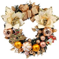 裝飾燈大師 30cm PVC花圈 - 台灣手做精緻盒裝, L款玫瑰金, 1個