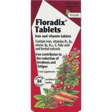 Floradix 鐵元 Vegan鐵&綜合維他命補充錠, 84顆, 1盒