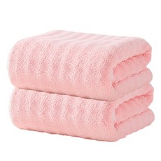Craftsy 가정용 극세사 호텔 대형 수건 바스타올 비치타올 고흡수력 샤워타올 목욕타월 수건, 2개, 분홍색