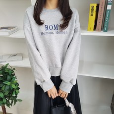 상상그이상 여성용 국내제작 로마 자수 레터링 기모안감 심플한 베이직 겨울 맨투맨 다양하게 코디하기 좋은 따뜻한 기모 맨투맨 티셔츠