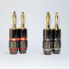 몬스터(MONSTER) 금도금 바나나단자 바나나플러그 -- 스피커/커넥터/오디오젠더, 블랙
