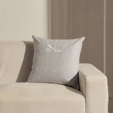 [MODERN HOUSE 중계점] 라피니라 린넨 코튼 리본 자수 쿠션커버 50x50 블루 EM9926001