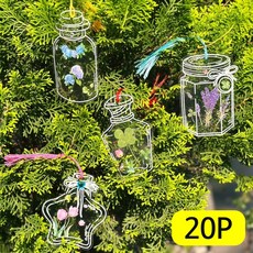 블랙장미 압화 꽃병 책갈피 만들기 DIY, 20매, 네잎클로버