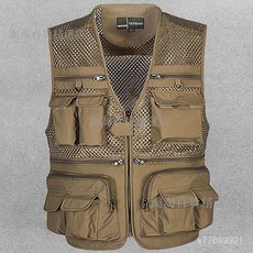 臺灣出貨 春秋戶外休閒速乾多口袋攝影記者網眼釣魚背心馬甲, 軍綠色網眼馬甲【優質款】,2x【推薦130-155斤】