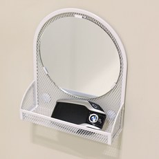 외출전 외모체크 현관거울 자석 미드센츄리 미니 거울, 화이트