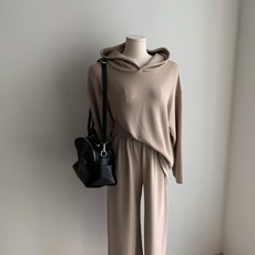 H's 簡約寬鬆連帽上衣寬褲組