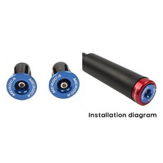 쌍의 자전거 플러그 도로 MTB 부품 핸들 그립 엔드 합금 통화 알루미늄, blue, 1개