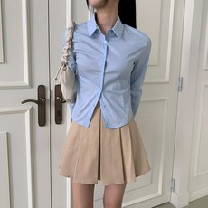 CHICBLACK 女款Veromi翻領細褶剪裁彈性襯衫 cpnb2845k41