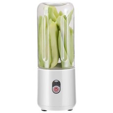 휴대용 믹서기 120W 착즙기 컵 USB 전원 과일 쉐이크 믹서 자동 소형 전기 500ml, White