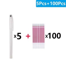 105PCS 패치 워크 패브릭 가죽 바느질 도구에 고온 사라지는 마커 지울 수있는 리필, [09] 105Pcs-Rose Red