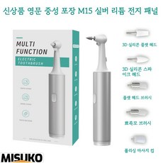 전동 치아 폴리싱기 미백 세정 올인원 구강 케어기 충전식, 실버색Silver
